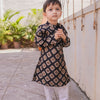 Golden Diamond Silk Kurta and  Cotton Pajama Set