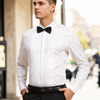 Full Pintex Tuxedo Shirt 100% Premium Cotton Satin for Men (White Colour)