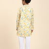 Lemon Print Vestiario's Blend Linen Kurta Pajama Set