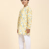 Lemon Print Vestiario's Blend Linen Kurta Pajama Set