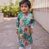 Monkey Print Satin Kurta and Pure Cotton Pajama Set