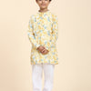 Lemon Print Vestiario's Blend Linen Kurta Pajama Set