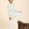 Pinapple Print Vestiario's Blend Linen Kurta Pajama Set