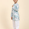 Deer Print Vestiario's Blend Linen Kurta Pajama Set