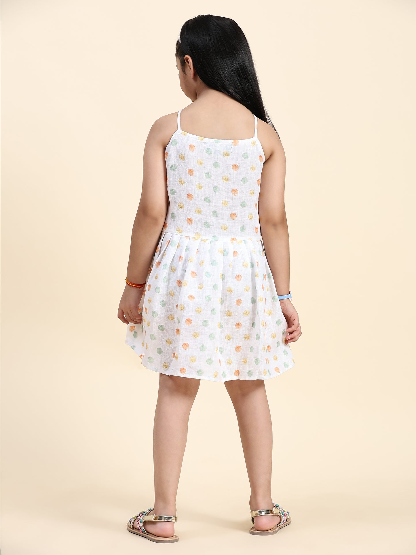 Fireballs Print Pure Linen Dress