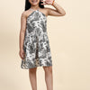 TopSkirt Styled Wildlife Print Pure Linen Dress