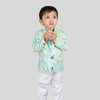 Waterlife Printed Pure Linen Blazer Set