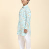 Waterlife Print Pure Linen Kurta  and Premium Cotton Pajama Set