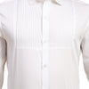 Half Pintex Tuxedo Shirt 100% Premium Cotton Satin for Men (White Colour)