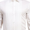 Full Pintex Tuxedo Shirt 100% Premium Cotton Satin for Men (White Colour)