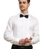 Full Pintex Tuxedo Shirt 100% Premium Cotton Satin for Men (White Colour)