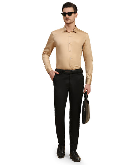 Formal Shirts 100% Premium Cotton Satin for Men (Dark Beige Colour)