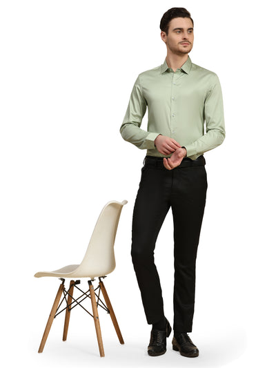 Formal Shirts 100% Premium Cotton Satin for Men (Pistachio Green Colour)