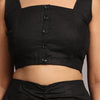 Solid Black Colour Designer Crop Top Skirt Set