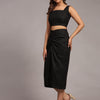 Solid Black Colour Designer Crop Top Skirt Set