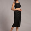 Solid Black Colour Designer Crop Top Skirt Set