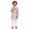 Red Car Print Vestiario's Blend Linen Kurta Pajama Set