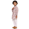 Red Car Print Vestiario's Blend Linen Kurta Pajama Set