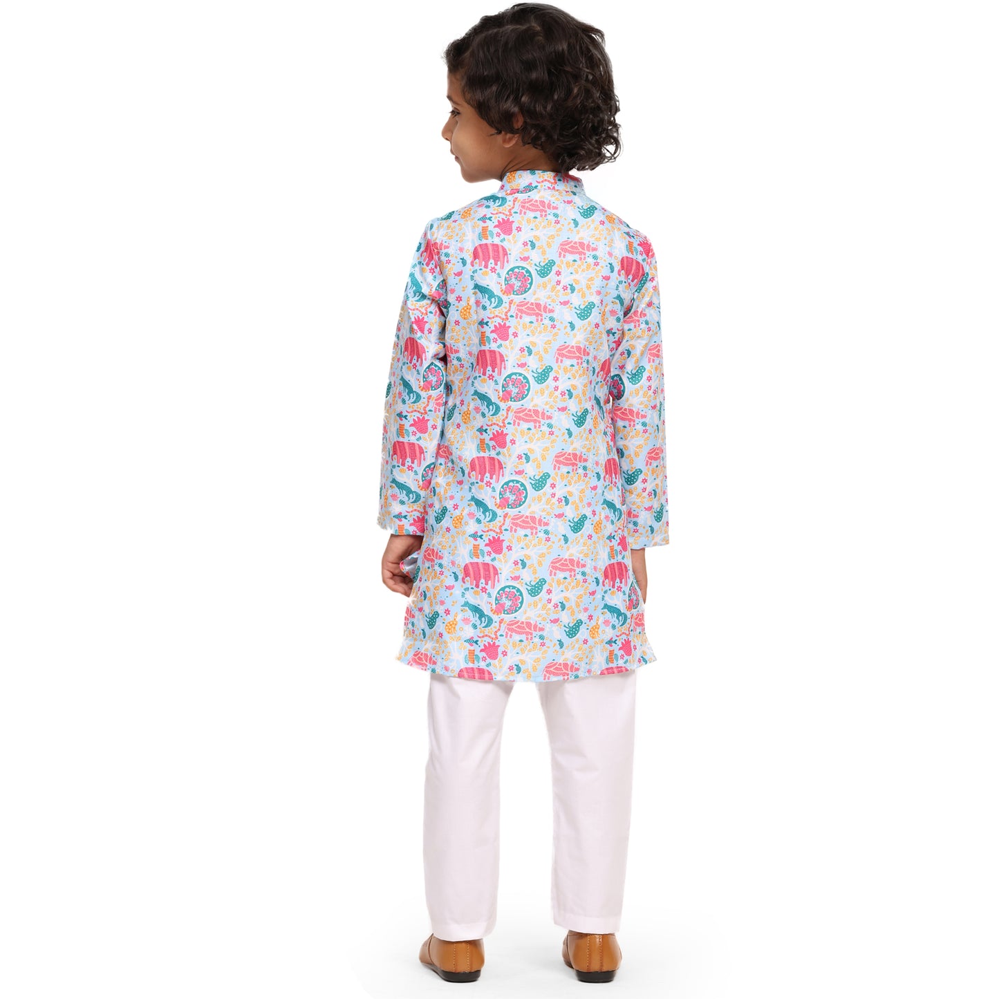 Colourful Animals Vestiario's Blend Linen Kurta Pajama Set