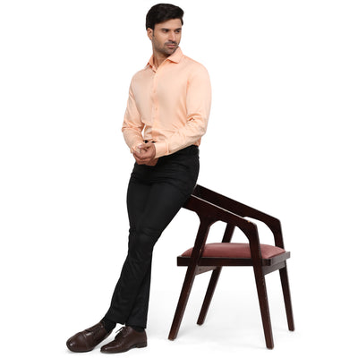 Formal Shirts 100% Premium Cotton Satin for Men (Peach Colour)