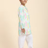 Pinapple Print Vestiario's Blend Linen Kurta Pajama Set