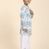 Deer Print Vestiario's Blend Linen Kurta Pajama Set