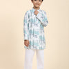 Deer Print Vestiario's Blend Linen Kurta Pajama Set