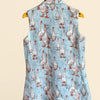 Goose Print Pure Linen Blazer Dress