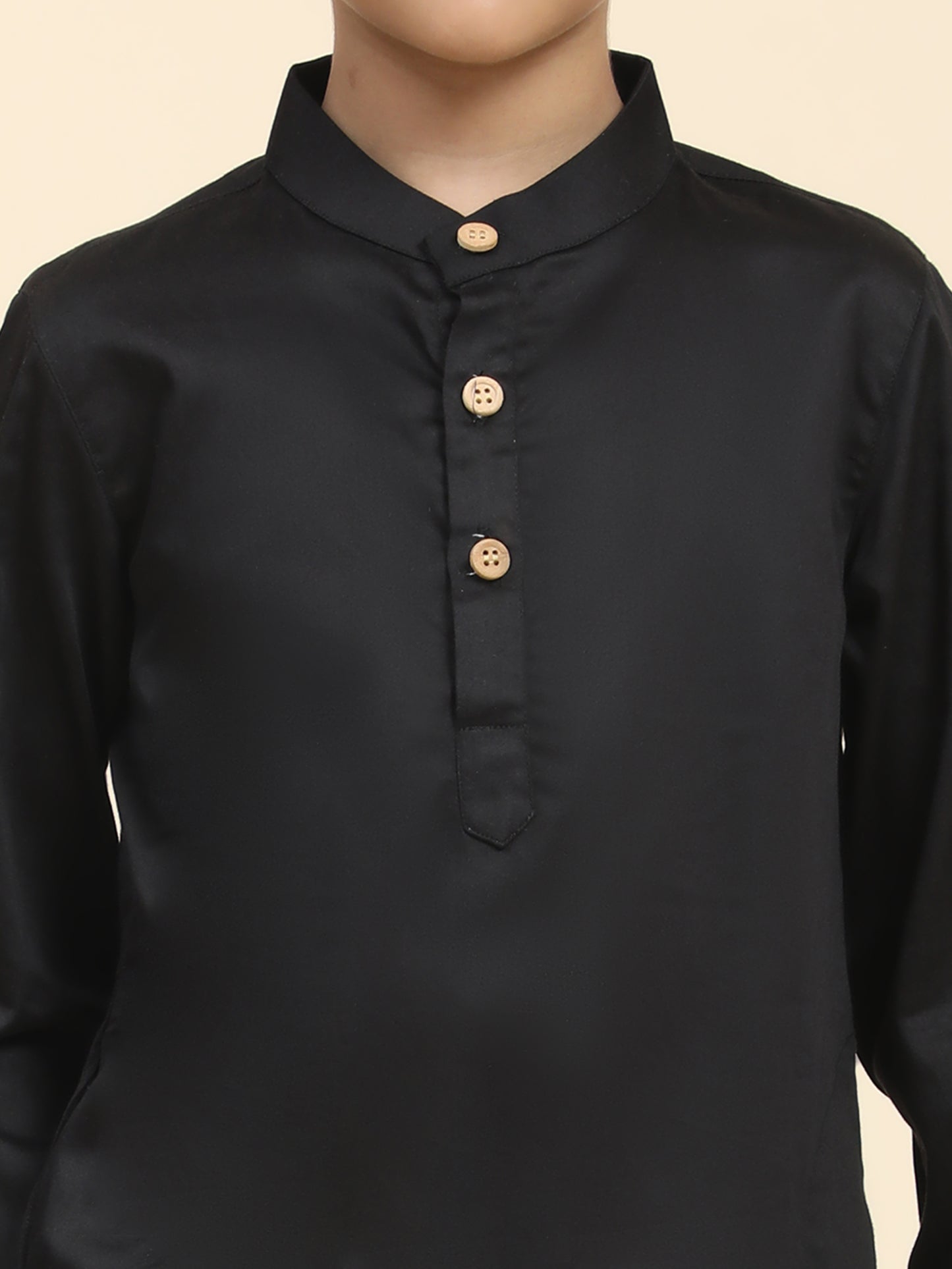 Solid Black Pure Premium Cotton Kurta and  Pajama Set