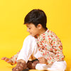 Mushroom Print Pure Linen Kurta  and Premium Cotton Pajama Set