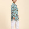 Tiger Print Vestiario's Blend Linen Kurta Pajama Set