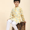 Lemon Print Vestiario's Blend Linen Kurta Pajama Set