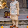 Deer Work Koti with Premium Silk Kurta Pajama Set