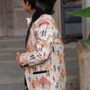 Pyiramid Print Blazer with Pintex Shirt and Black Cotton PantSet with Complimentory Bow