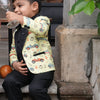 Car Printed Pure Linen Tuxedo Blazer , with cotton shirt and Cotton Pants Set with Complimentory Bow