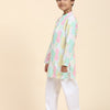 Pinapple Print Vestiario's Blend Linen Kurta Pajama Set