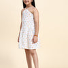 Fireballs Print Pure Linen Dress