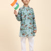 Tiger Print Vestiario's Blend Linen Kurta Pajama Set