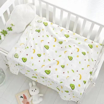 Avacado Print 100% Soft Cotton Muslin Blanket (Pack of 1)