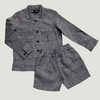 Classic Unisex Denim Grey- Black  Shirt & Shorts Set