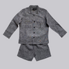 Classic Unisex Denim Grey- Black  Shirt & Shorts Set