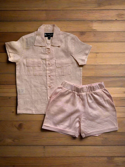 Classic Unisex Pink Shirt & Shorts Set