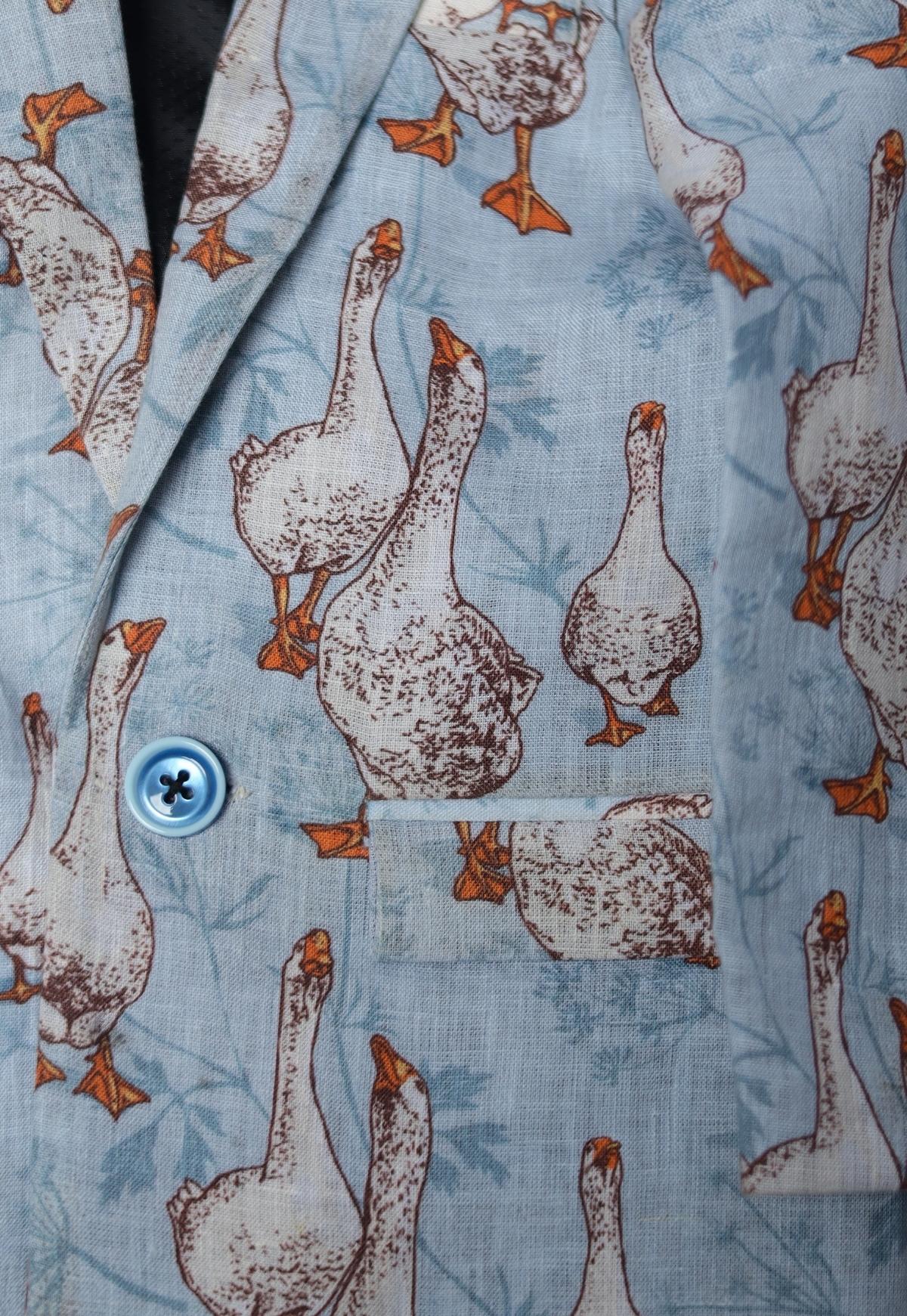 Goose Printed Pure Linen Blazer Only