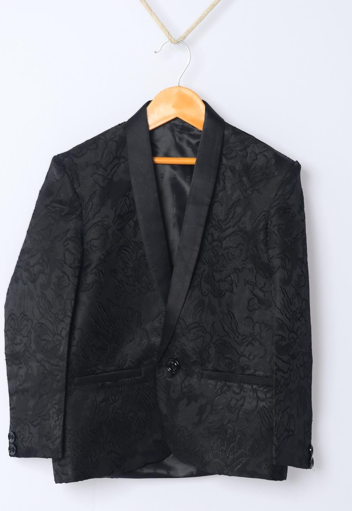 Engraved Flower styled Jacquard Blazer Set