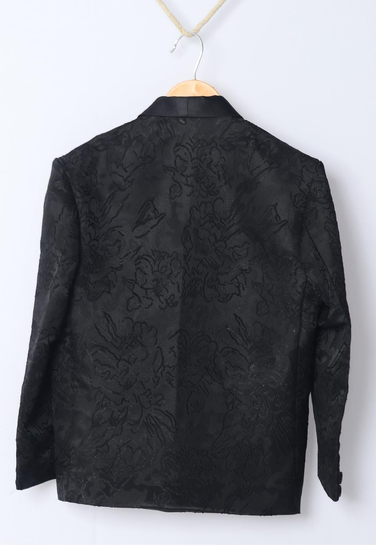 Engraved Flower styled Jacquard Blazer Set