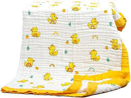 Duck Print 100% Soft Cotton Muslin Blanket (Pack of 1)