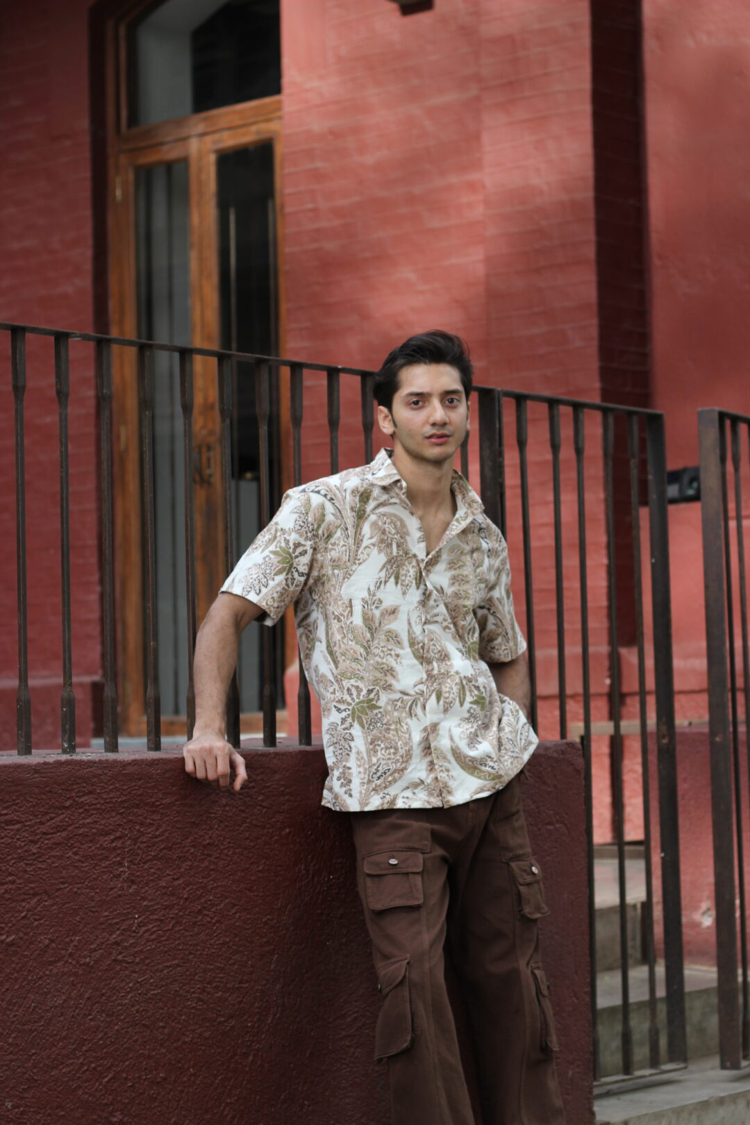 Couduroy Printed Relaxed Fit Shirt