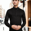 Half Pintex Tuxedo Shirt 100% Premium Cotton Satin for Men (Black Colour)