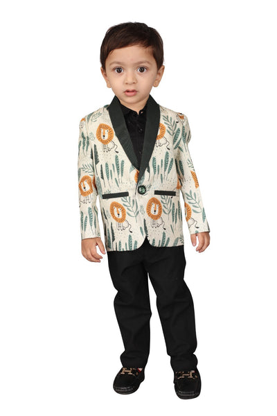 Lion Printed Pure Linen Blazer Only