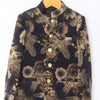 Golden Flower Printed  Velvet Bandgala Blazer  Set